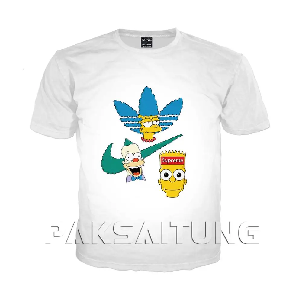 PAKSAITUNG Новый Симпсон веселое Harajuku Мультфильм 3D футболка/Толстовка/Для девочек