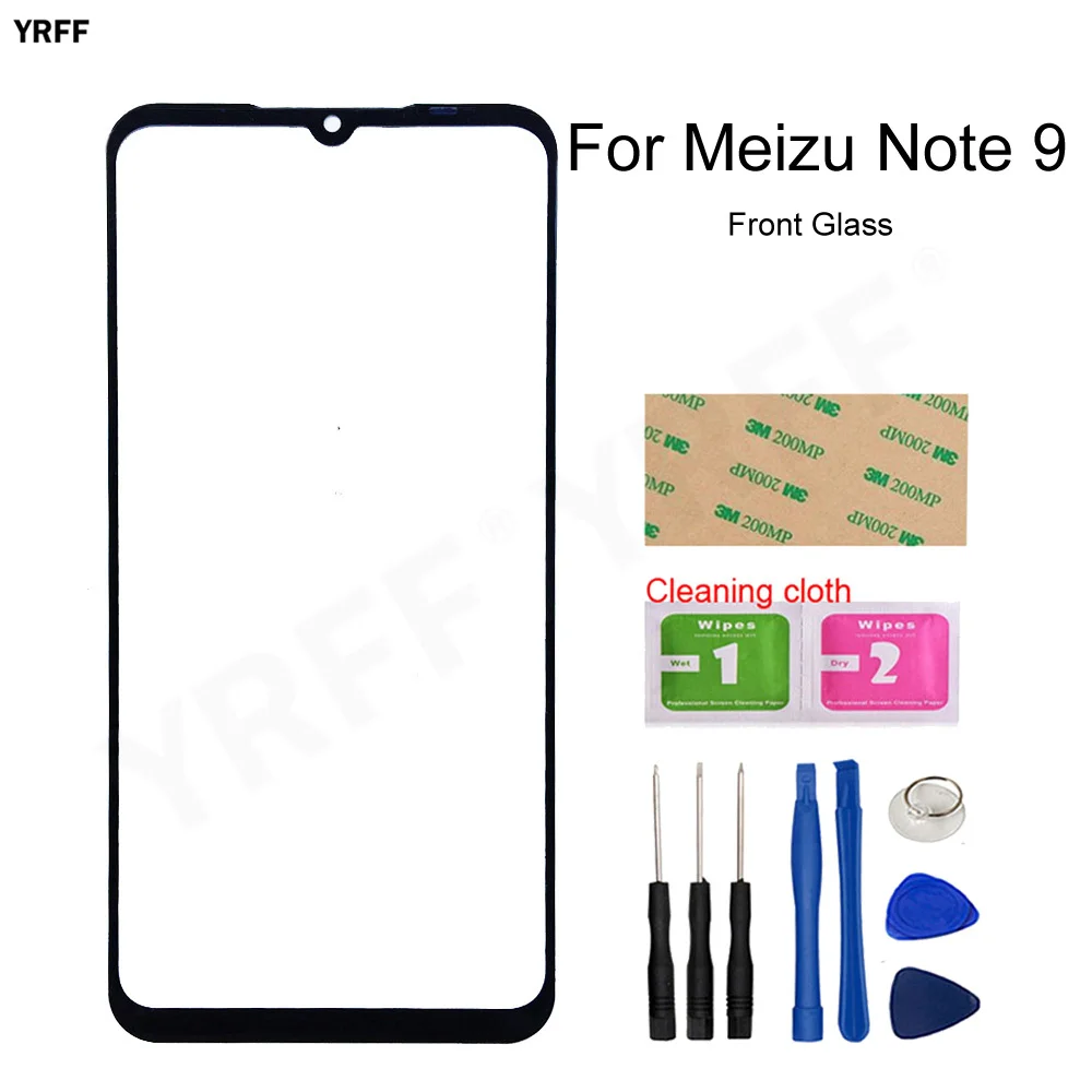 6 2 mobile front outer glass panel touch for meizu note 9 front glass panel no touch screen phone assembly parts free global shipping