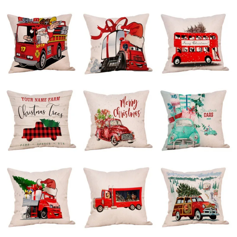

Чехол для подушки, Рождественский, для дивана, кровати, для домашнего декора, Наволочка на подушку с принтом грузовика Рождественский Чехол ...