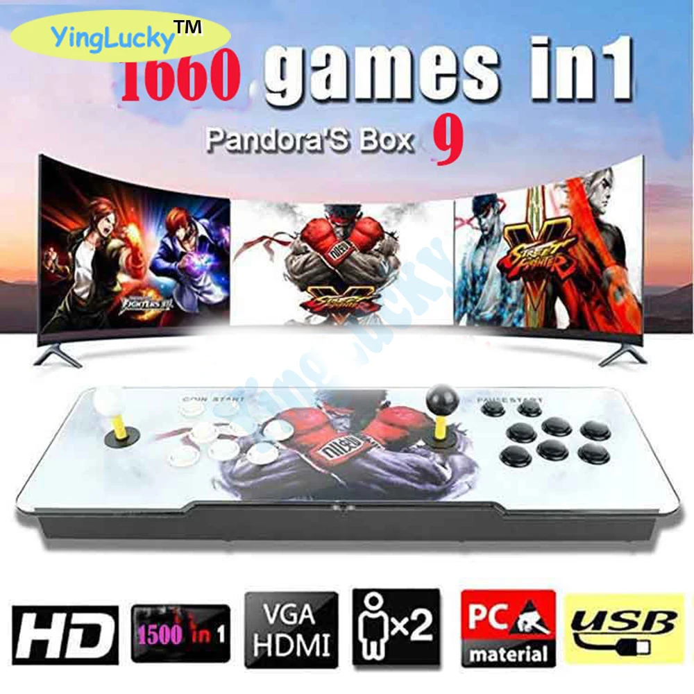 1660 in 1 Pandora Box 9 3D 1660 в 1 аркадная игра железная Консоль 2 игрока Джойстик контроллер консоль HDMI VGA USB выход PS3 ТВ PC 5S 6s 7 - Цвет: 1660 in 1