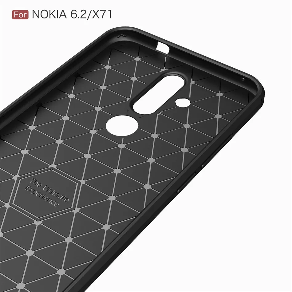 Silicone Case For Nokia 6.1 Plus X6 6 6.2 ShockProof Fitted Carbon Fiber TPU Phone Cover | Мобильные телефоны и