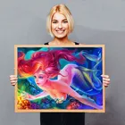 Набор для алмазной вышивки крестиком 5d с изображением русалки, квадратные Стразы