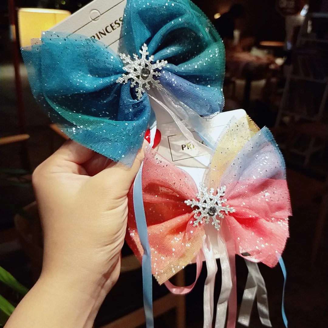 

Korean Kids Hair Accessories Princess Baby Girls Hairpin Large Christmas Hair Bows Hair Clips for Girls