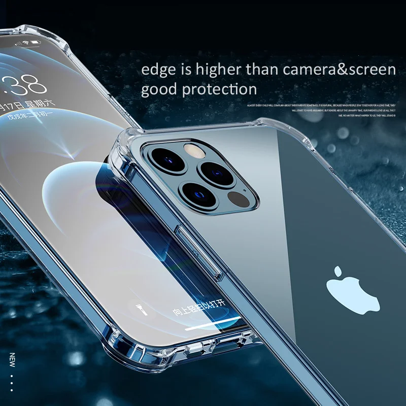 

Luxury Clear Shockproof TPU Case For iPhone 11 12 Mini Pro Max Soft Silicone Anti Yellow Cover For X XR XS Max 6 7 8 Plus SE2