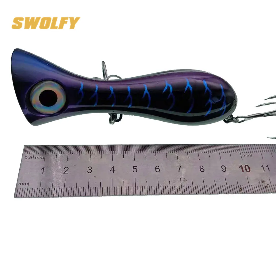SWOLFY 3 шт. 3D Глаза Поппер Рыболовная Приманка 10 см 32 г искусственная морская GT