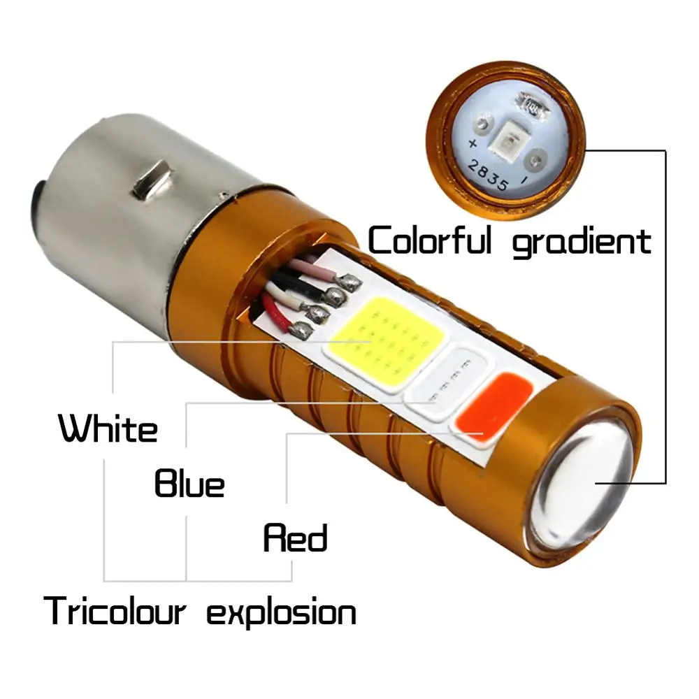 1 шт мотоцикл COB светодиодная фара Hi/Lo Beam H4 BA20D H6 передсветильник DRL |