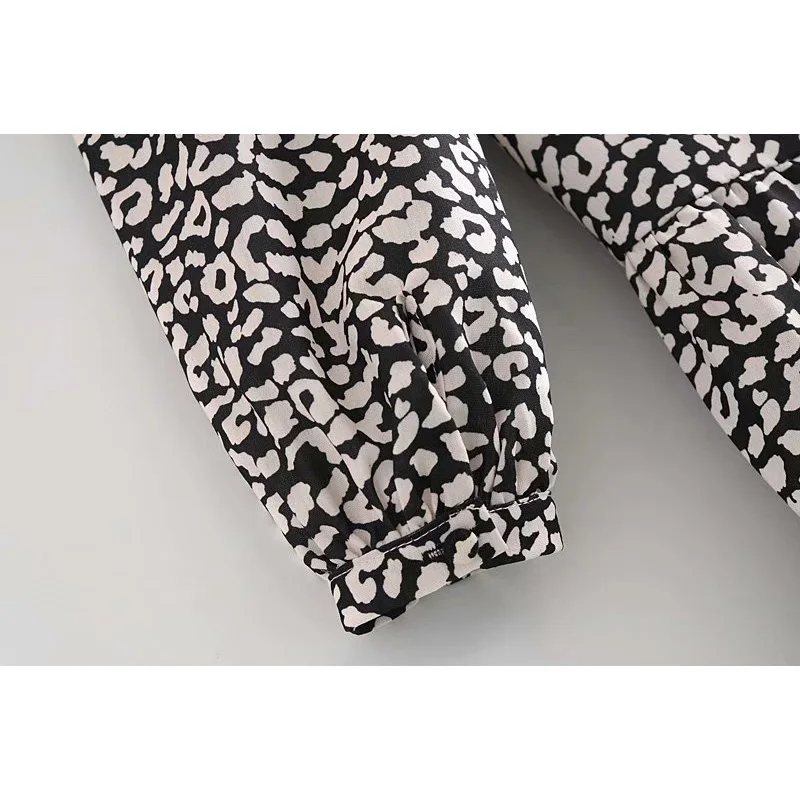 

2020 New Autumn Women Dress Print V-Neck Long Sleeve Above Knee Dresses Female Fashion Causal Women Clothes