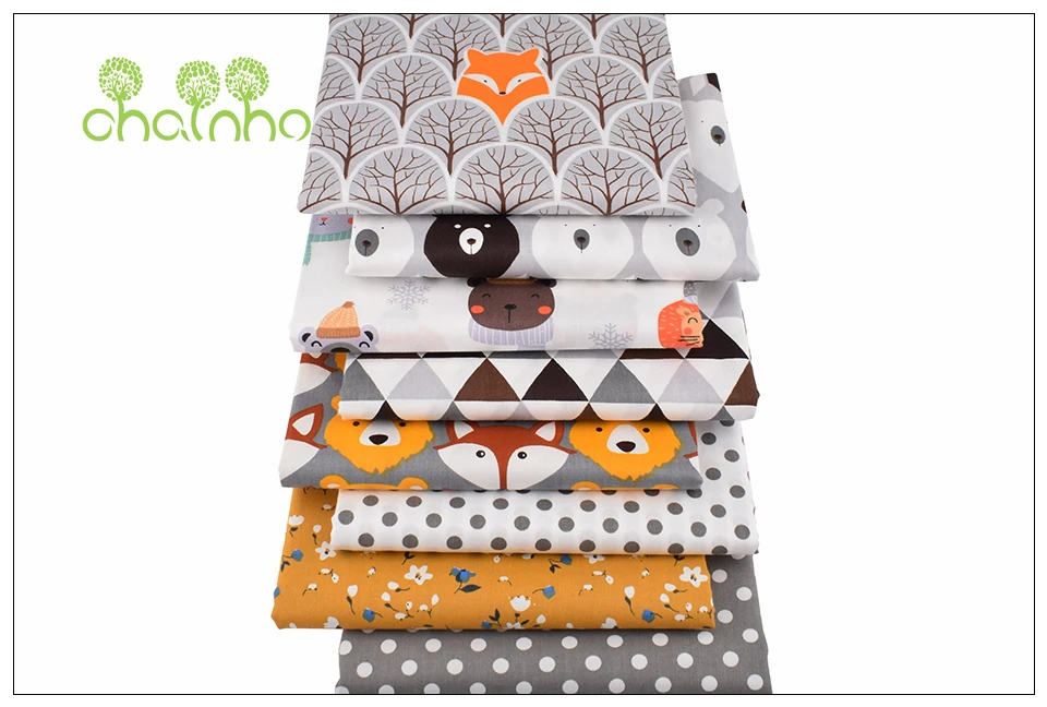 Chainho, Jungle animals Series, печатная саржевая хлопковая ткань, для поделок шитья, простыня для детей и малышей, подушка, материал, полметра