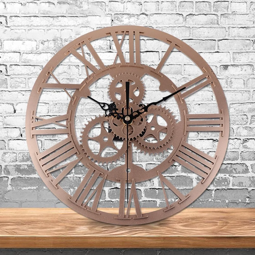 Ретро Художественный стиль настенные часы акриловая Шестерня большие DIY