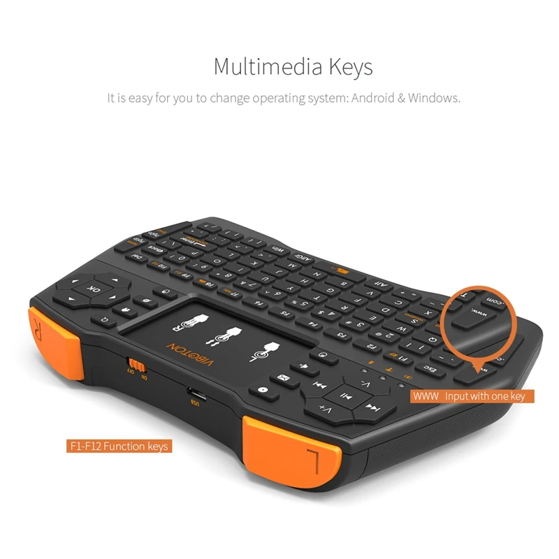 Новинка-Viboton 2 4G Беспроводная I8 Plus английская клавиатура сенсорная панель Fly Air Mouse