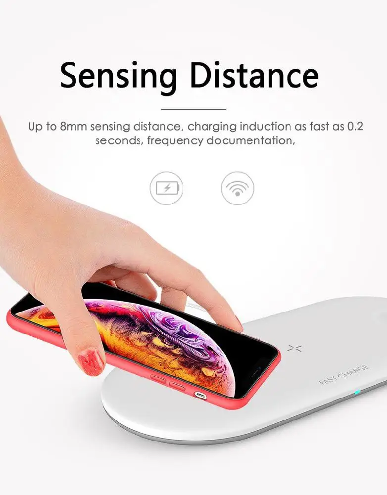 3 в 1 портативное беспроводное зарядное устройство для IPhone 11 Pro Samsung S8 быстрая