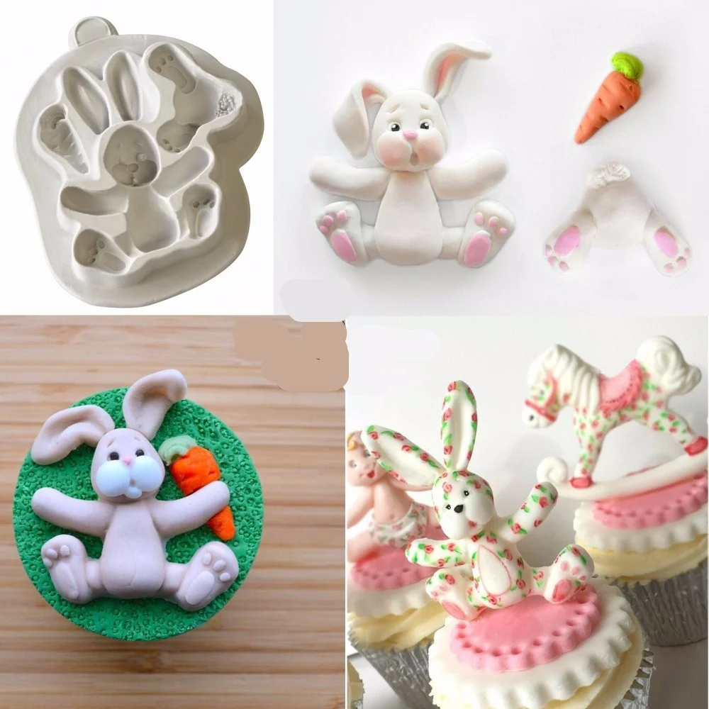 Luyou 3D Пасхальный кролик Банни силиконовые формы для пирожных Fondant (сахарная) смолы