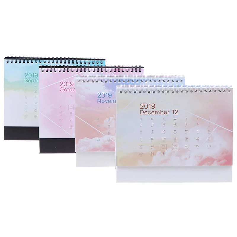 2020 Dreamy Colorful Desktop Standing Coil Paper Calendar Memo Daily Schedule Table Planner Yearly Agenda Organizer | Канцтовары для