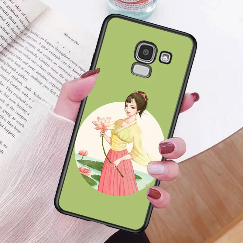 Beauty of Chinese ink painting for Samsung Galaxy j8 j7 j6 j5 j4 j3 j2 Core Prime Star Duo Plus 2018 2017 2016 Black Phone Case