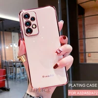 plating silicone phone case for samsung galaxy a32 a52 a72 4g 5g a51 a71 a21s a31 a12 a42 a50 a70 a02 a7 2018 a33 a53 a73 cover
