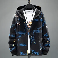 2022 new wear on both sides autumn black jacket men thin jackets casual lover jacket hip hop windbreaker hooded jacket coat 9917