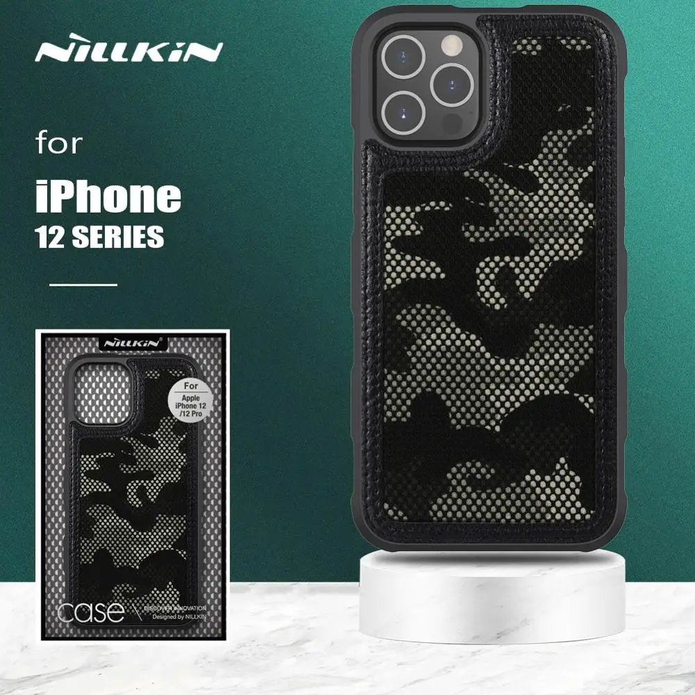 Nillkin-حافظة واقية لهاتف iPhone 12 Pro Max ، غطاء خلفي مموه ، عسكري ، نحيف للغاية ، حافة ناعمة ، لهاتف iPhone 12 11 Pro Max