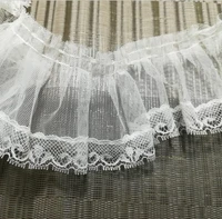1yard pleated white lace trim 3d lace fabric 6cm lace ribbons sewing wedding dress ribbon trimmings guipure decor encaje x04