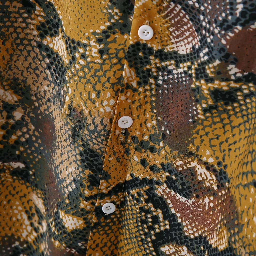 Мужская рубашка с длинными рукавами CHAMSGEND Летняя туника из полиэстера