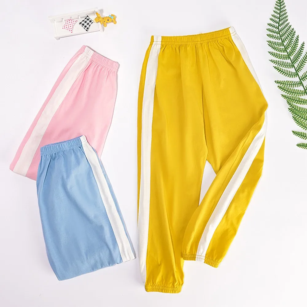 

Kid's Long Bloomers Color Pants Child Solid Children Anti-Mosquitoes Sweatpants