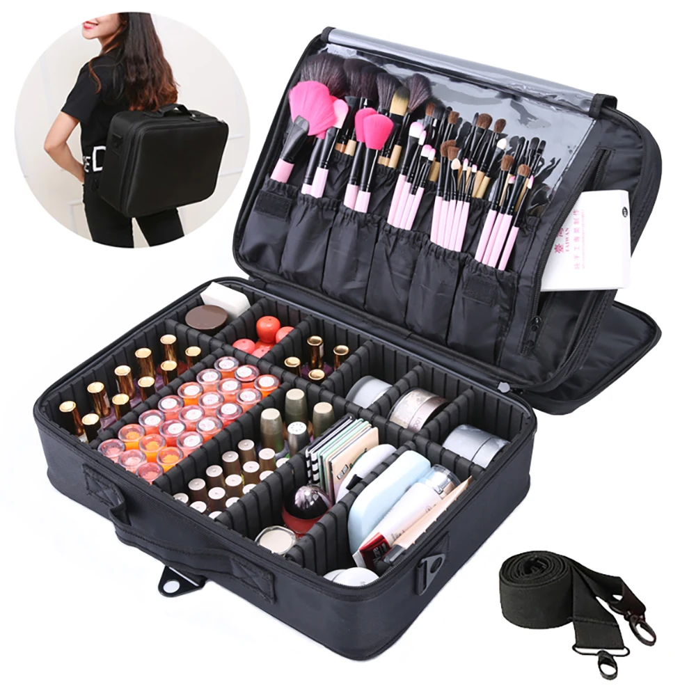Портативный дорожный Органайзер чехол для косметики с съемным разделителем
