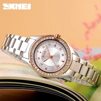 skmei fashion women quartz watch innovative diamond wristwatches lady watches waterproof stainless steel strap reloj mujer 1534
