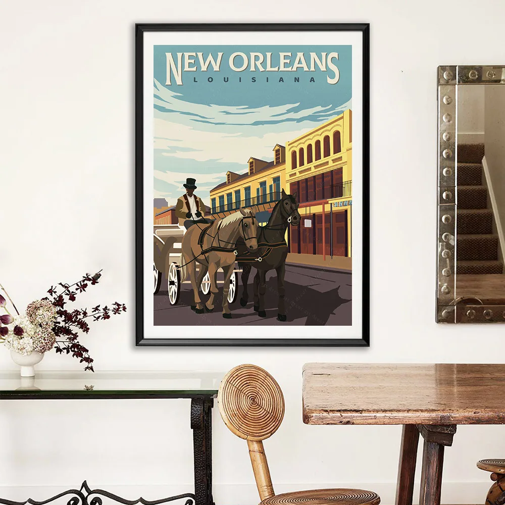 Луизиана Новый Орлеан See America винтажный постер для путешествий Картина на холсте