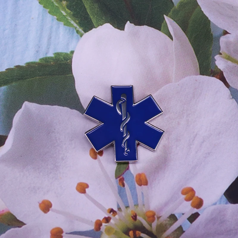 Звезда жизни сестринская скорая помощь отворот штырь значка EMT EMS синие