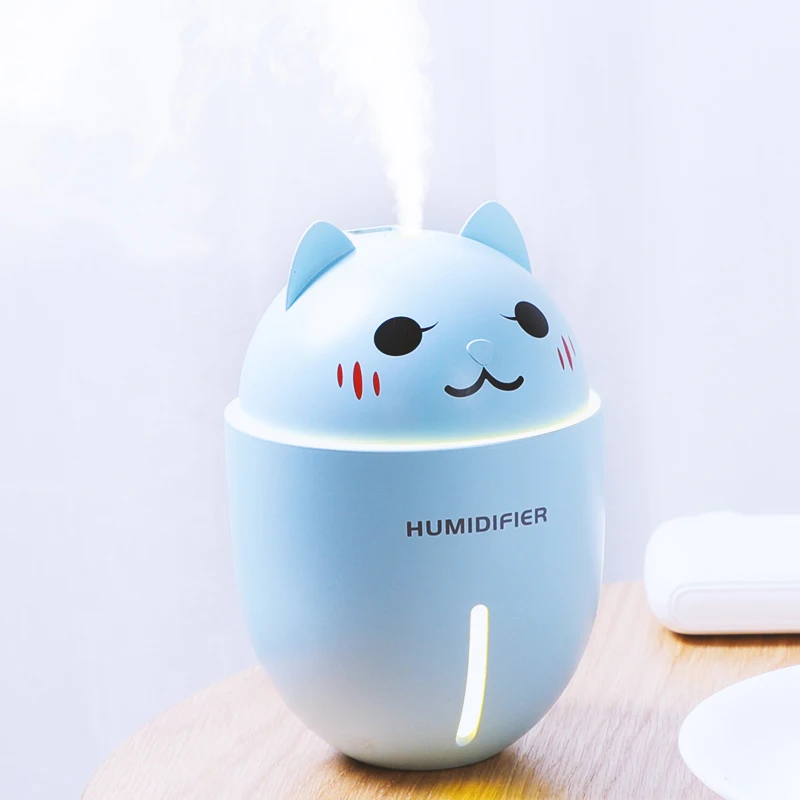 

Cute Pet mini Diffuser 320ml Multifunction 3-in-1 USB mini Diffuser Cute Cartoon Cat Desktop Air Humidifier Creative Gifts