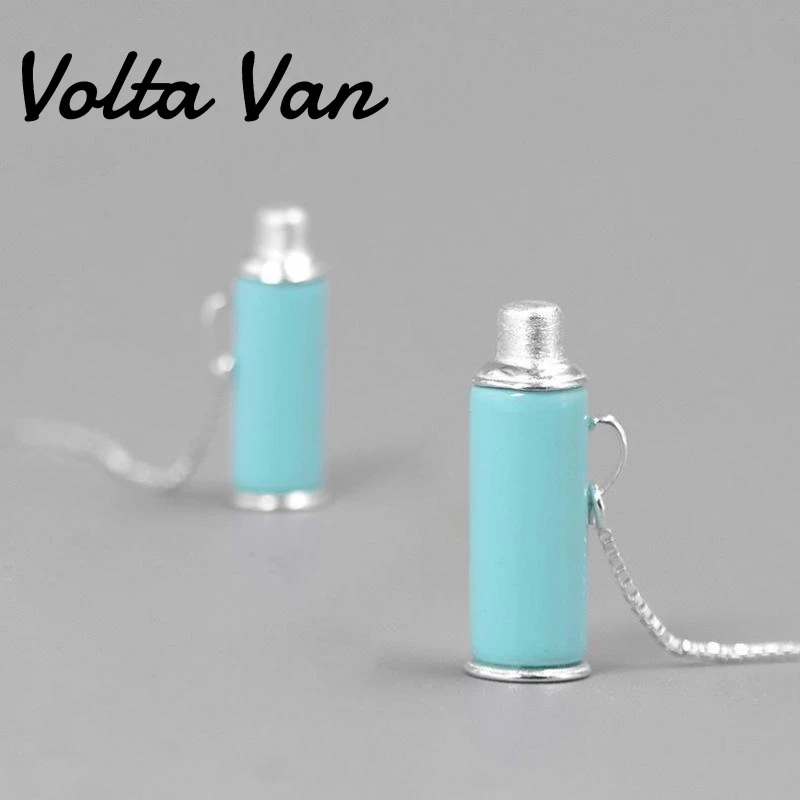 

Volta Van Drop Earrings 925 Sterling Silver Turquoise Elegant Pendientes Plata 2022 New Fine Jewelry Trendy Concise Earrings