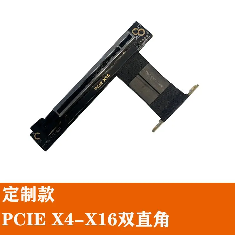 

2021 новый индивидуальный PCI Express x4 до x16 полный скоростной переходник PCI-E 4X 16X Gen3 Графический Удлинительный кабель с двойным 90-градусным графич...
