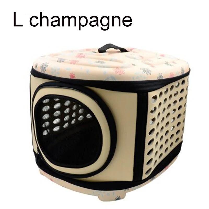 L Champagne Переноска для собак, кошек, складная корзина, сумка, пластиковые сумки для переноски, товары для домашних животных, сумка для транспортировки - Цвет: L Champagne