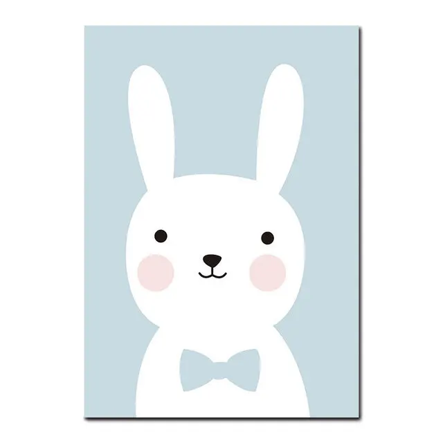 

Girl's Room decor cartoon cute rabbit Pink Decorative painting Living children's room decoration Cloth painting core Frameless