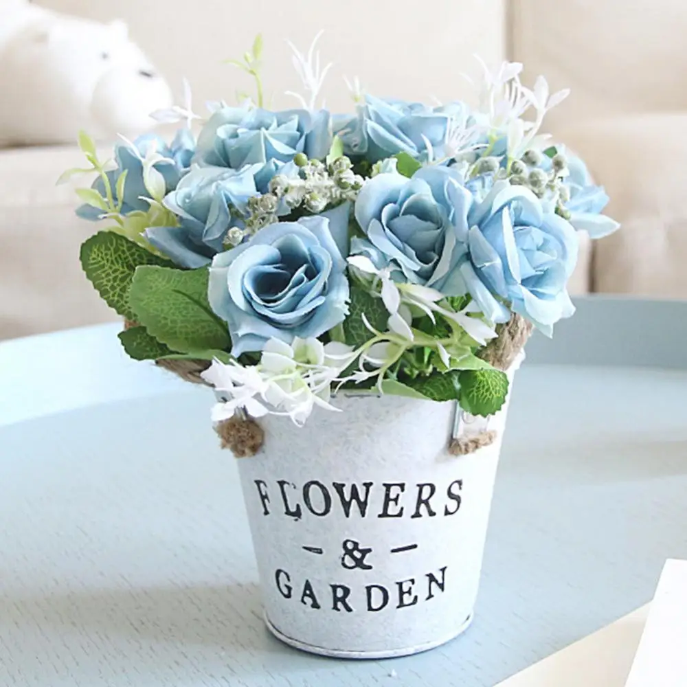 

Realistic Artificial Bonsai Fake Rose Flower Plant Pot Home Garden Party Table Decoration Easy to Maintain