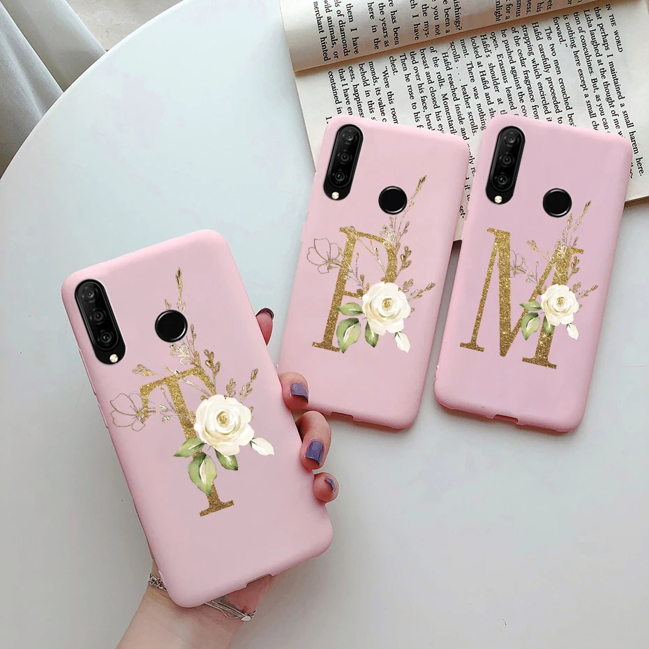 6 15 &quotдля Huawei Honor 20 Lite чехол черная матовая искусственная кожа с милыми буквами
