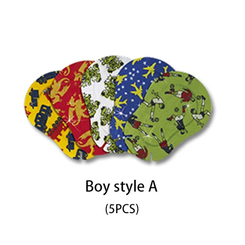 New Children's Color Squint Amblyopia Eye Patch Eye Full Cover Opaque Child Amblyopia Training Orthoptic Eyeshade Large Pattern - Цвет: 5pcs Boy style A