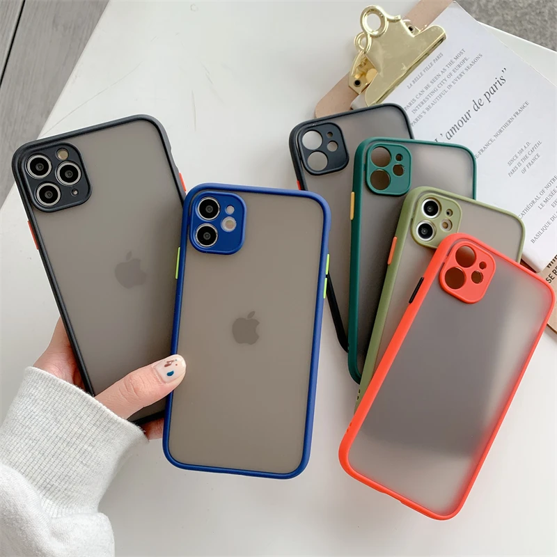 

Matte Silicone Phone Case For iPhone 12 11 Pro Max Mini X XS XR 7 8 Plus Skin feel Transparent Shockproof Thin Soft Cover fundas