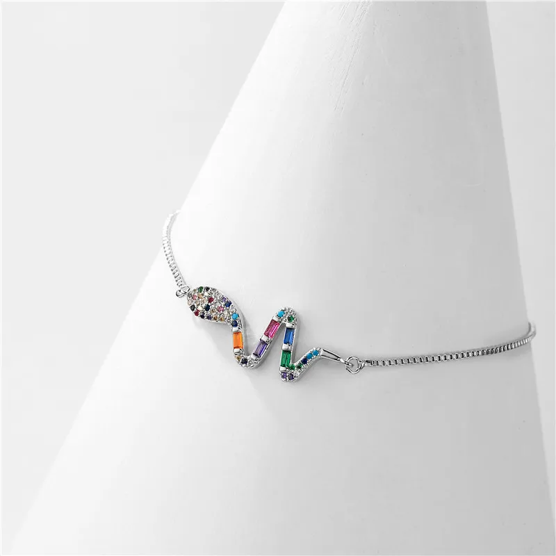2020 Новый Модный Красочный T-образный кубический камень змея браслет для женщин и