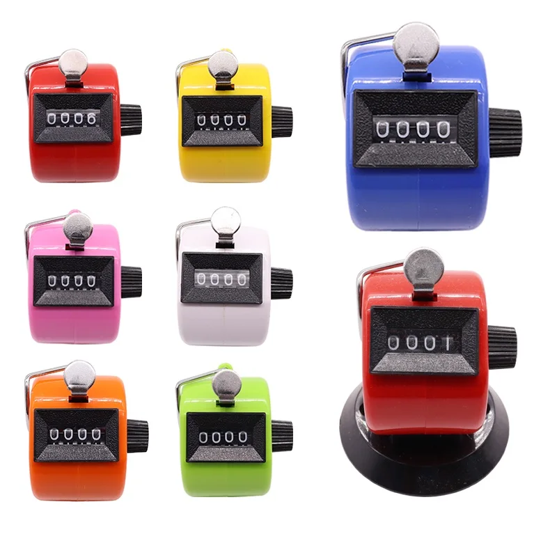 Mini Color Hand Mechanical Counter Plastic Colorful Portable Size 9999 Digit Tally Counter Frequency People Lap Airplane A5502 wireless people counter visitor counter with music door chime retail security football counter customer counter
