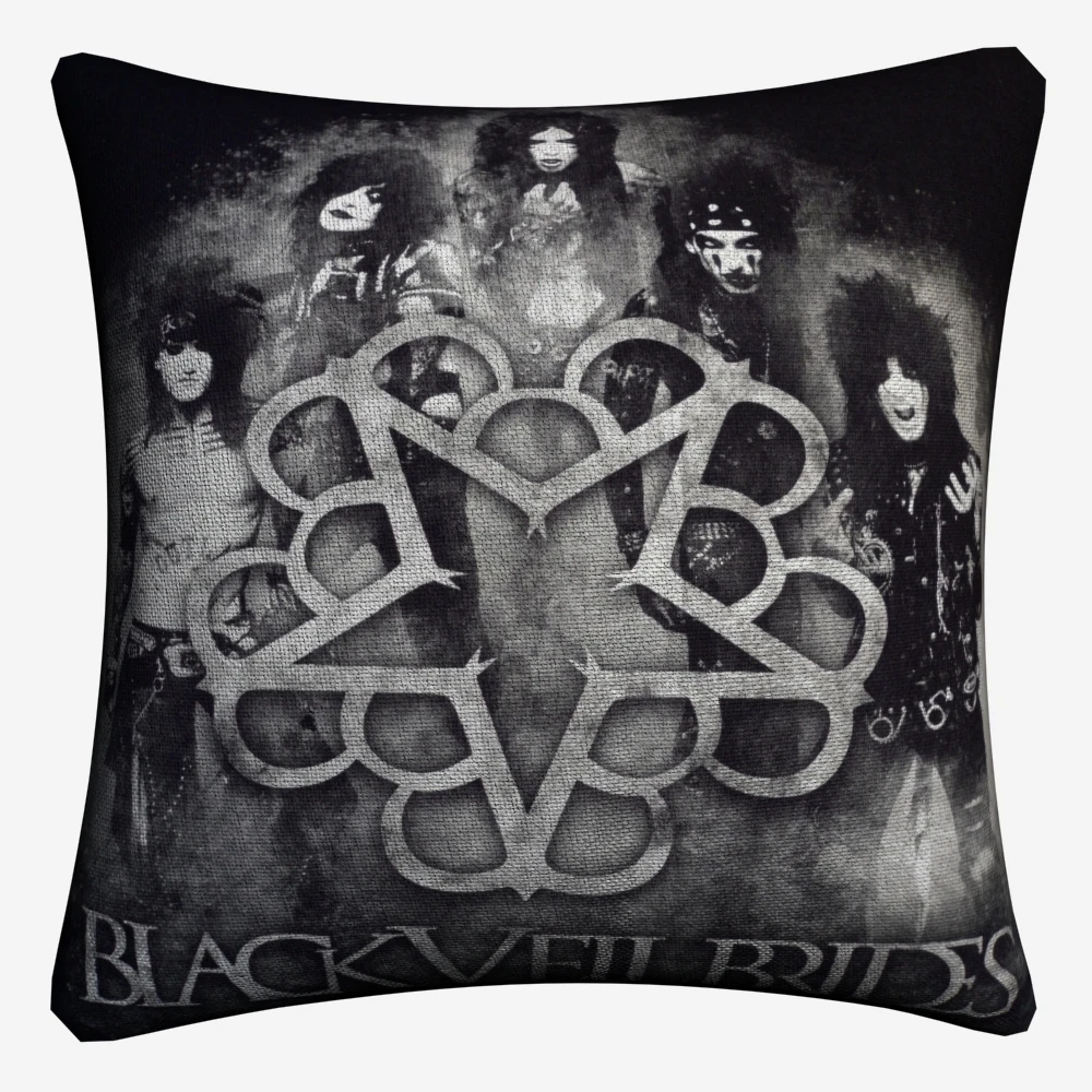 Чехол для декоративной подушки Black Veil Brides Rock Band для дивана 45x45 см из льна, обивочная подушка для дома, чехлы для бросания декора Almofada.
