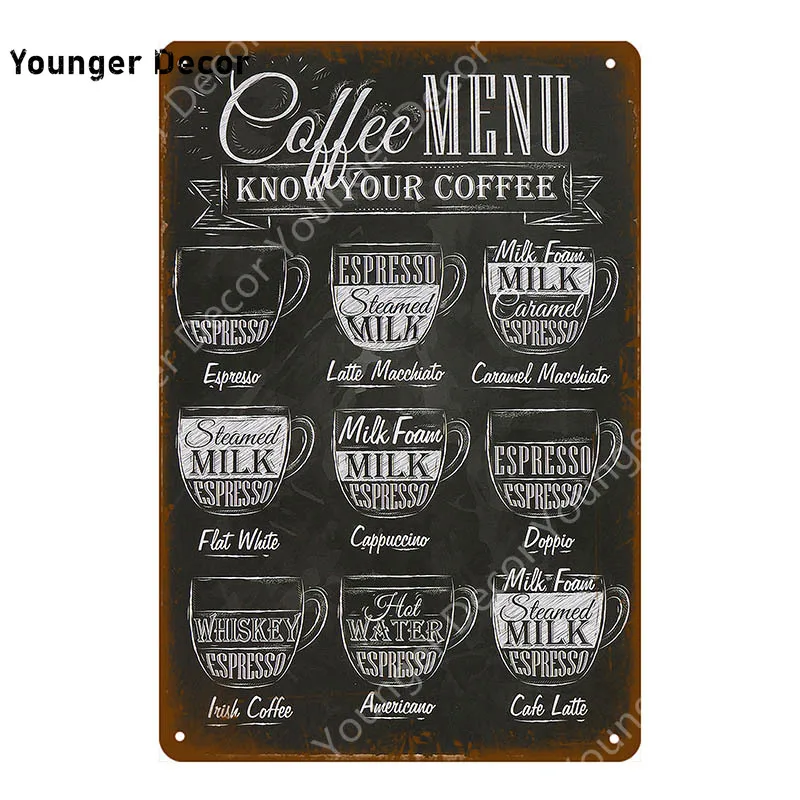 Классический Итальянский кофе металлический табличка напитки чай мокко винтажный постер стенная плитка для бара домашнего кухонного декора на YI-037.