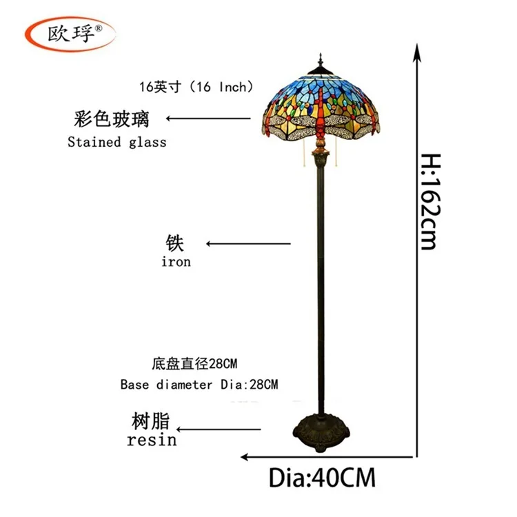 Европейский стиль Средиземноморский ретро цветное стекло Тиффани синяя
