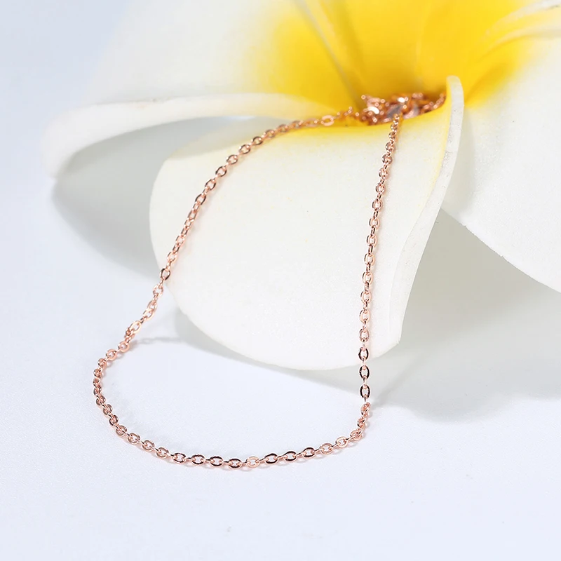 

Real 925 Sterling Silver Basic Chain Adjustable Rolo Chain Silver Necklaces For Women Men Fine Jewelry Gift