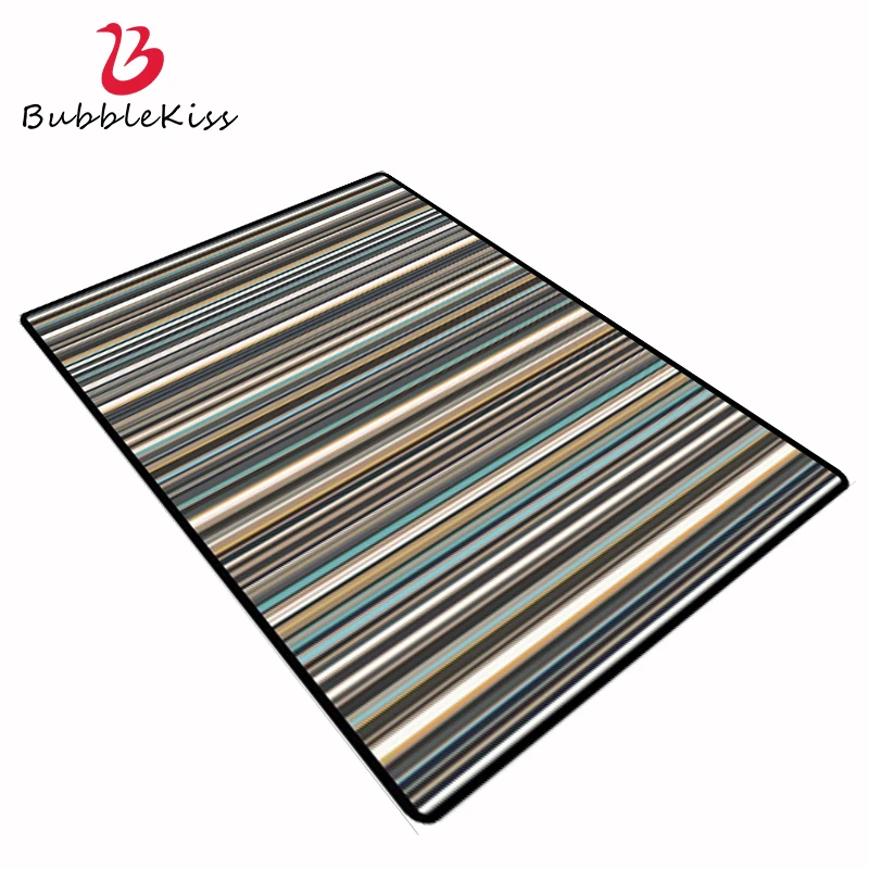 

Bubble Kiss Carpets For Living Room Lake Blue Pinstripe Pattern Home Slip Soft Floor Mats Teenager Bedroom Decoration Area Rugs