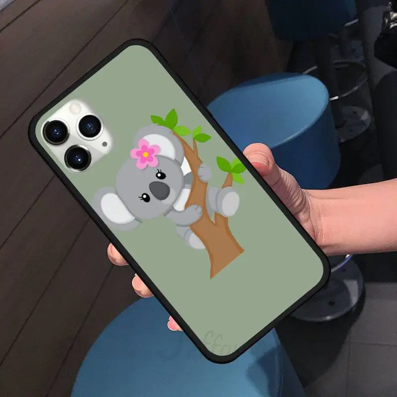 

Animal sleeping koala Phone Case for iPhone 11 12 pro XS MAX 8 7 6 6S Plus X 5S SE 2020 XR shell cover funda