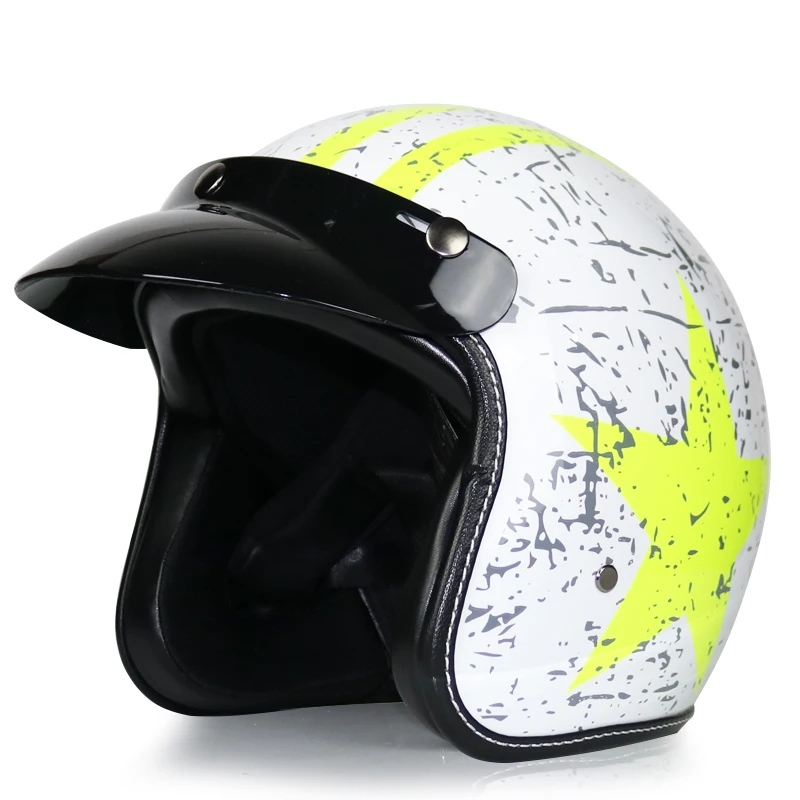 Мотоциклетный шлем для мужчин и женщин Классический ретро с открытым лицом 3/4 |