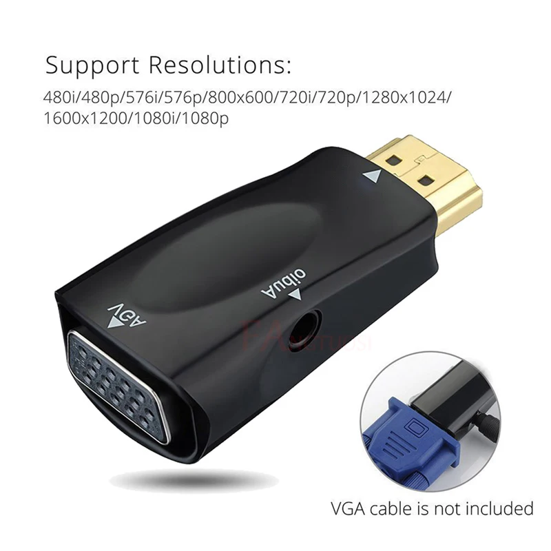 Адаптер FANGTUOSI hd 1080P HDMI совместимый с VGA аудиокабель конвертер штырь гнездо для ПК