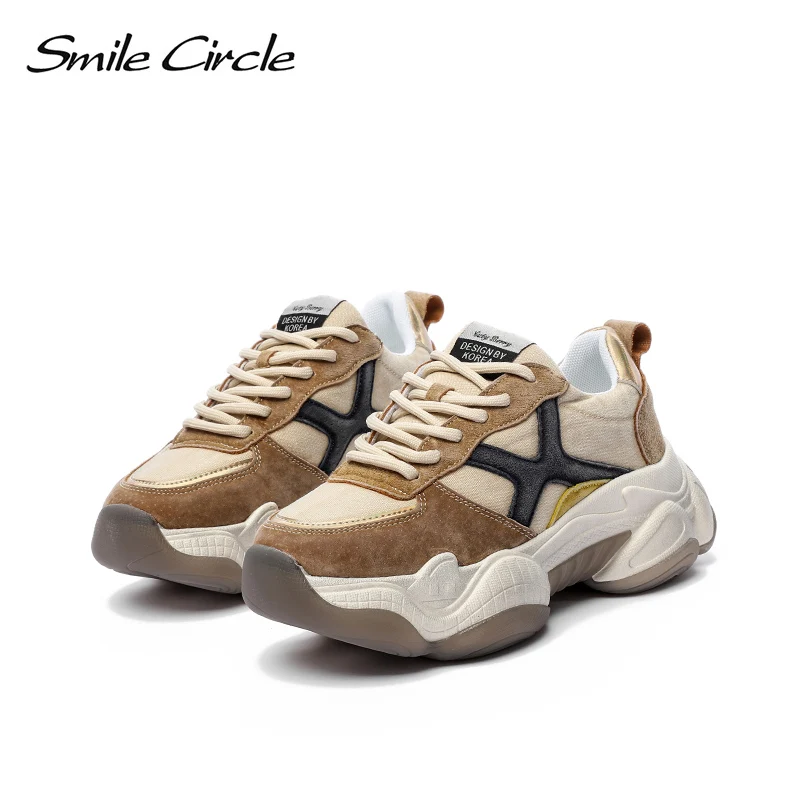 Женские кроссовки Smile Circle повседневные дышащие на платформе со шнуровкой и