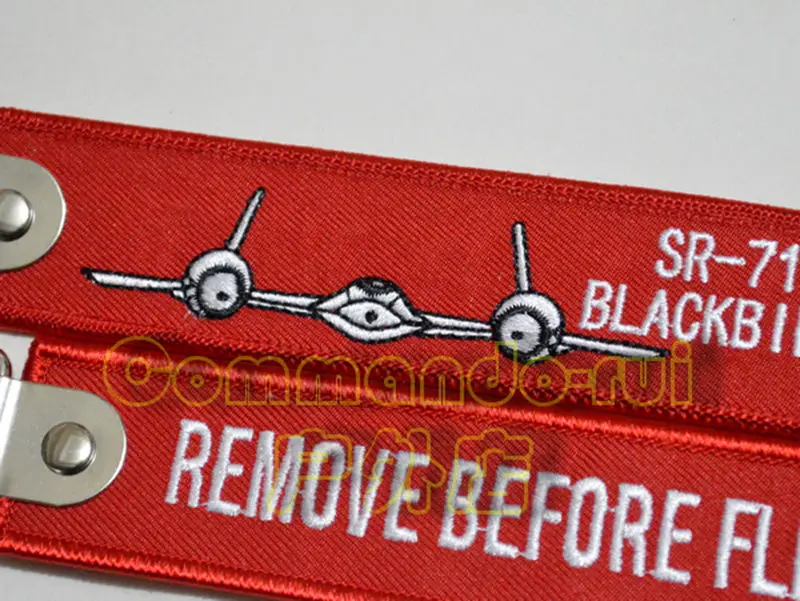 SR-71 Blackbird Fighter брелки Удалить перед полетом вышитые цепочки кольца для ключей ВВС