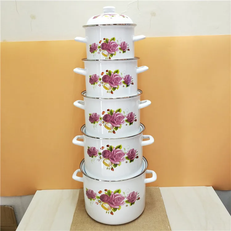 5 шт. эмалированный кастрюля для супа высокое ведро тушеная лапши кухонная утварь